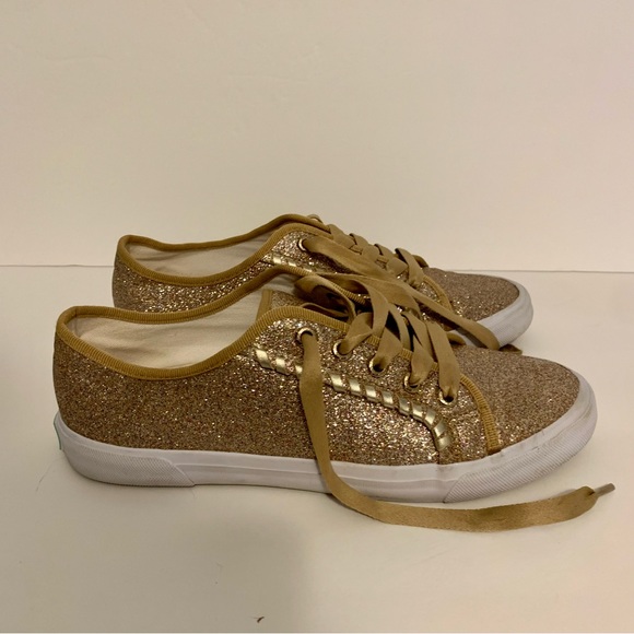 Jack Rogers Carter glitter gold/metallic sneaker size 7.5 - Picture 4 of 7